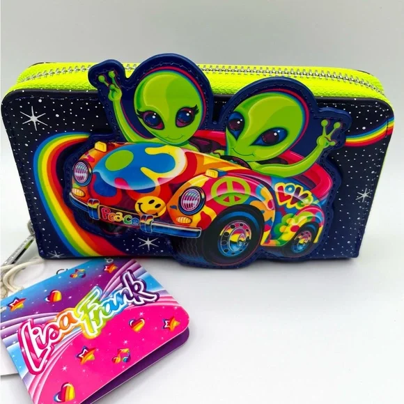 Loungefly Lisa Frank Cosmic Alien Ride Zip Around Wallet - Picture 2 of 8